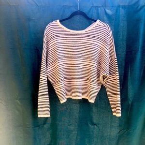 Cream And Black Striped Billabong Sweater